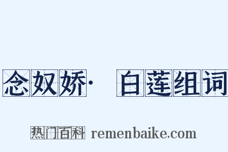 念奴娇·白莲组词是什么意思的图片